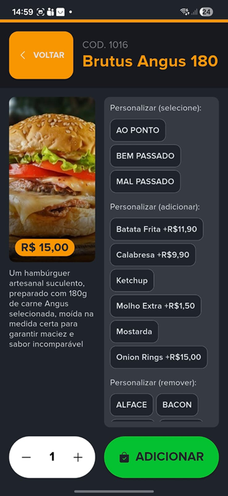 Venda: detalhes do produto