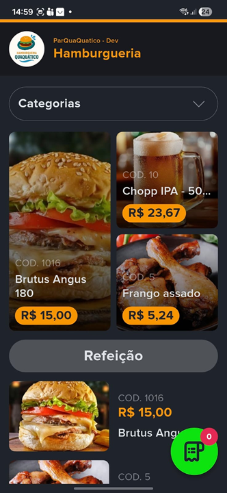 Modo atendente: venda